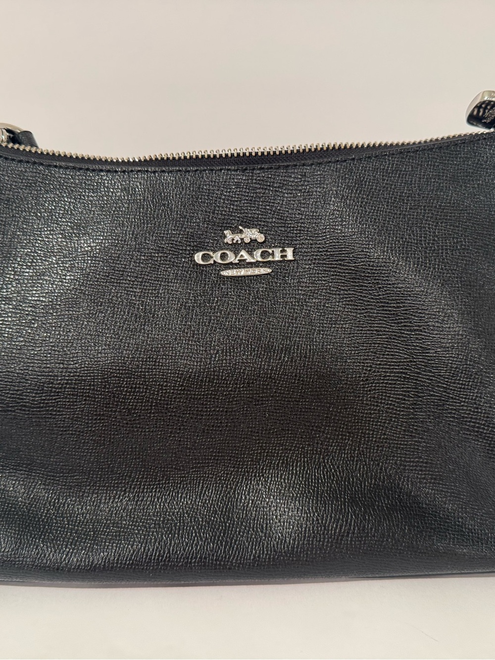 Coach Lewis Shoulder Bag in Black Crossgrain Leather (Style F80058 / CE753)
